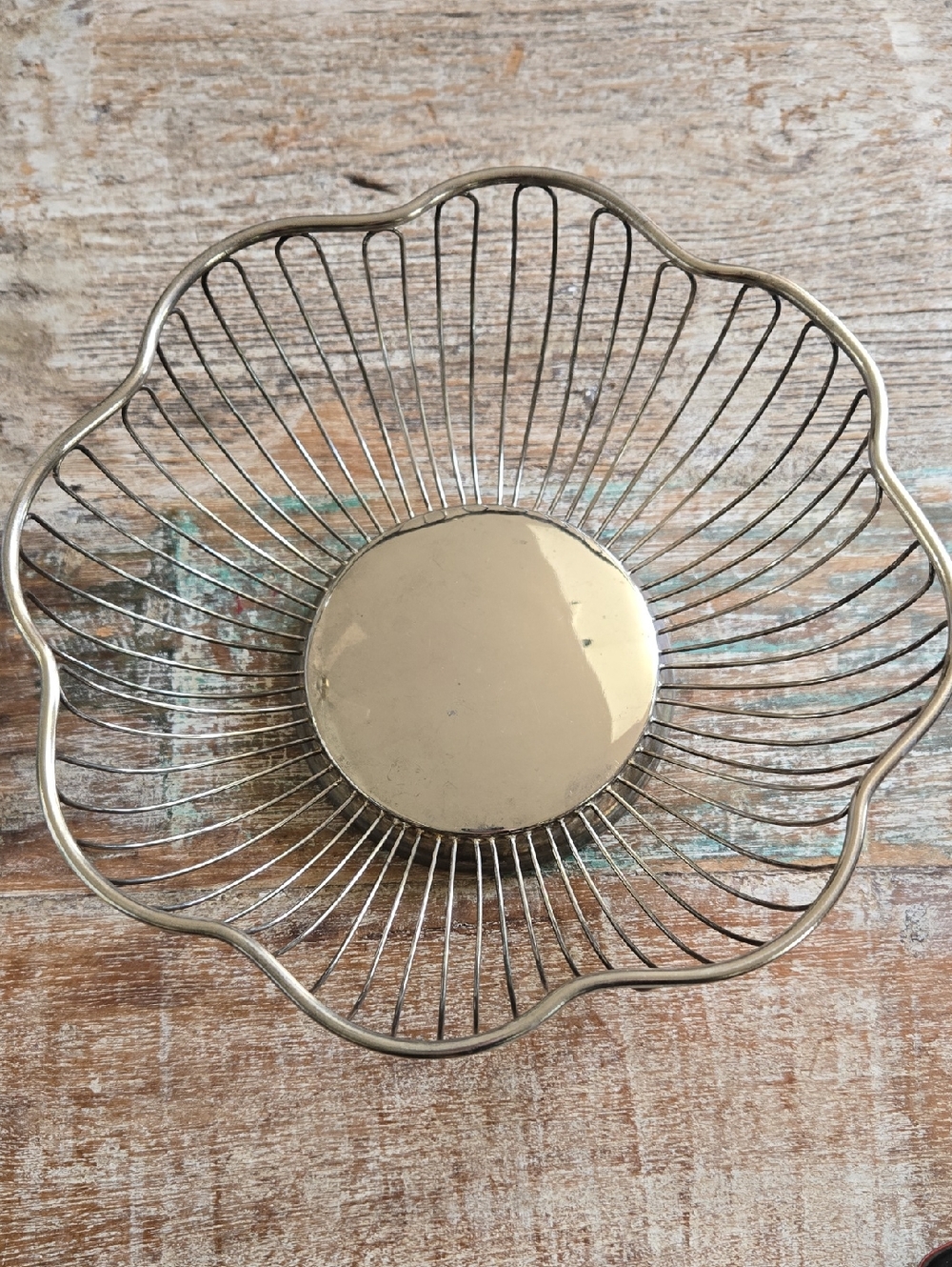 Vintage Godinger MCM Silver Plated Wire Scalloped Bread Basket Bowl 10”(BIN 010)